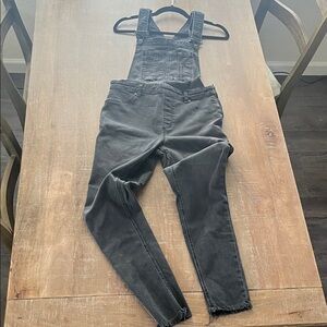 Free People black skinny jeans overalls
